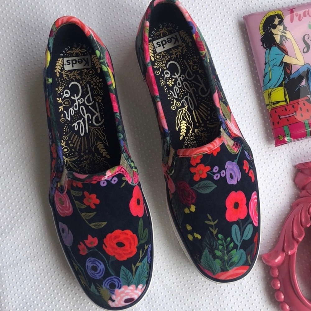 Keds x Rifle Paper Co. Velvet Slip-On Sneakers